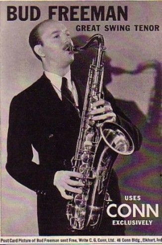 Bud Freeman Plays Conn Tenor Saxenlarged