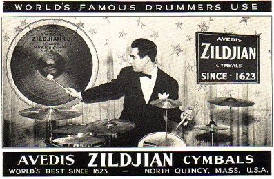 Gene Krupa plays Zildjian Cymbals