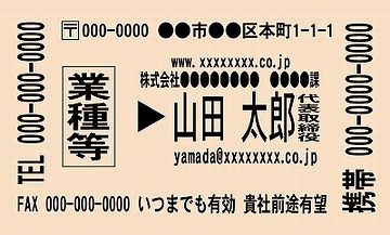 切符風名刺のサンプル
