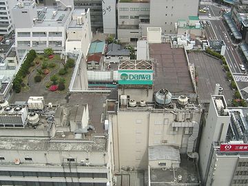 「NEXT21」の展望ラウンジから見た大和屋上