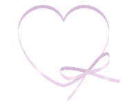 右下リボンハートフレーパープル