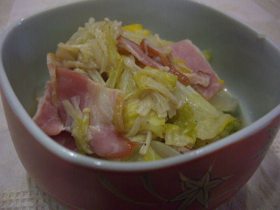 ベーコン・えのき・白菜炒め煮
