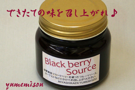 ブラックベリーソース作りたてです。
