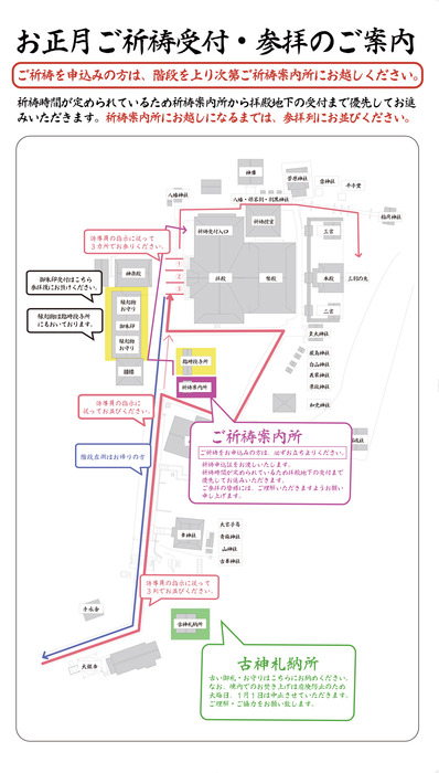 お正月ご祈祷受付・参拝のご案内看板
