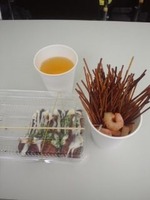 たこ焼き&揚げパスタとエビ!