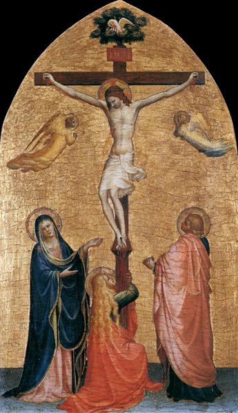 フラ・アンジェリコ：十字架の下の聖母マリアと福音史家ヨハネと