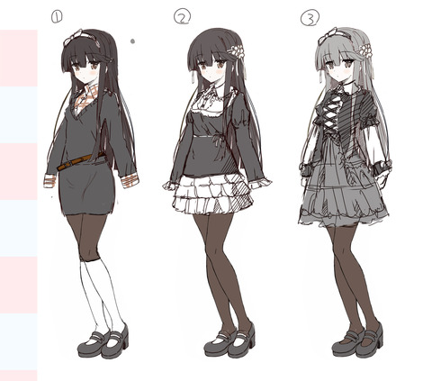 双見伊織_私服ラフ_01