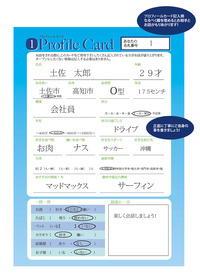 例プロフィールカード男性