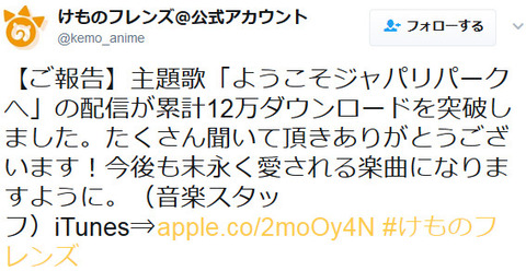 けものフレンズ ドラマ キャラソンアルバムのジャケ 収録内容公開 ようこそジャパリパークへ の配信が累計12万ダウンロードを突破したぞ アニメのにゅーす