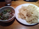 すずらん、平打ちつけ麺(醤油)大盛り
