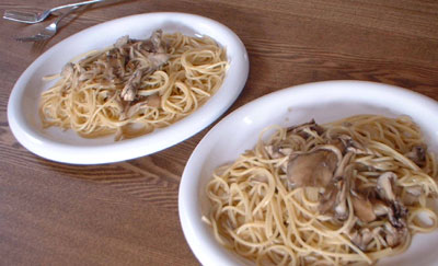 舞茸の柚胡椒風味スパゲティ