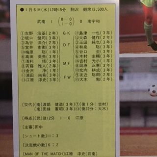 スタジアム観戦記（'93.1/6. 武南vs南宇和） : いにしえの高校サッカー