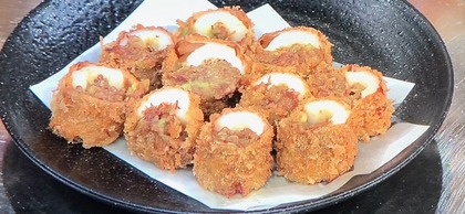 【アボカド&コンビーフonちくわ揚げ】レシピ