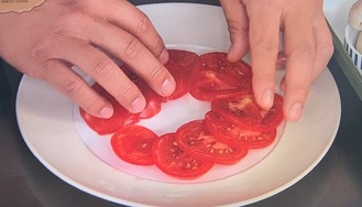トマトをキレイに並べる