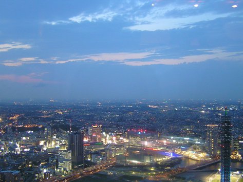 ランドマークタワーからの夕景