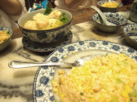 エビチャーハンとエビワンタン麺