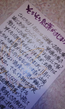 はがきが来ました
