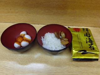 デスうずら+玉ねぎ+づけにんにく+韓国海苔