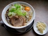 力麺+生玉子+ニンニク
