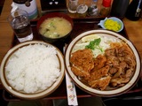 しょうがやきとチキンカツ(盛合せ)定食