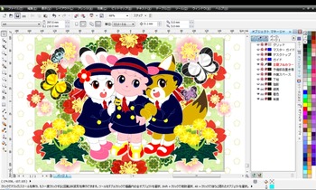 らむりん・みみりん・きっこちゃん線画カラフル完成