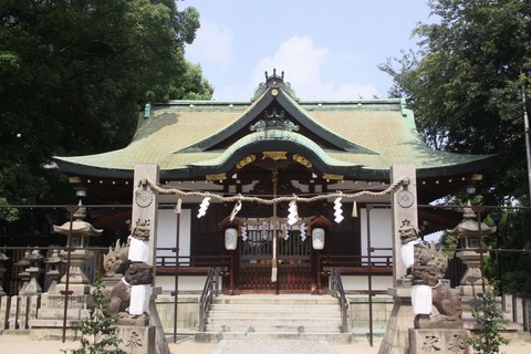 阿遅速雄神社の拝殿