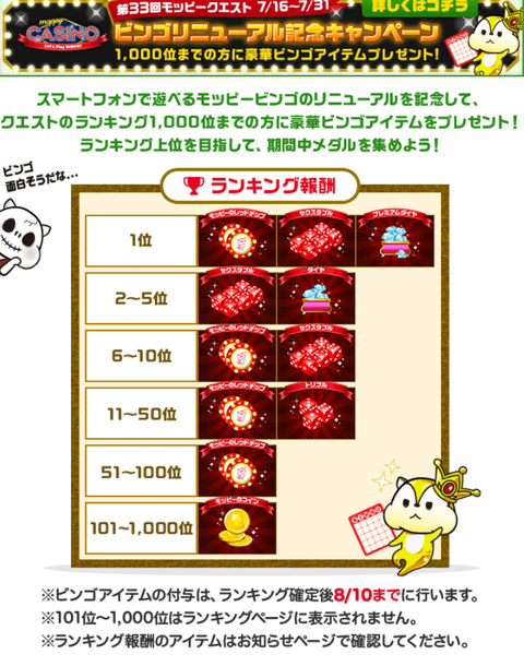 モッピー ビンゴキャンペーン