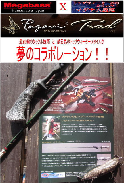 メガバス マグナム長尾夢のコラボロッド 取扱店募集中 マグナム長尾のトップの星になれ