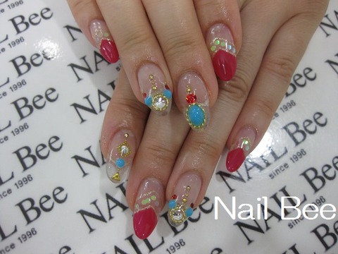赤 ターコイズネイル ネイルサロン Nailbee ネイルビー オフィシャルブログ