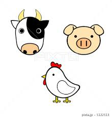 牛、豚、鶏画像題