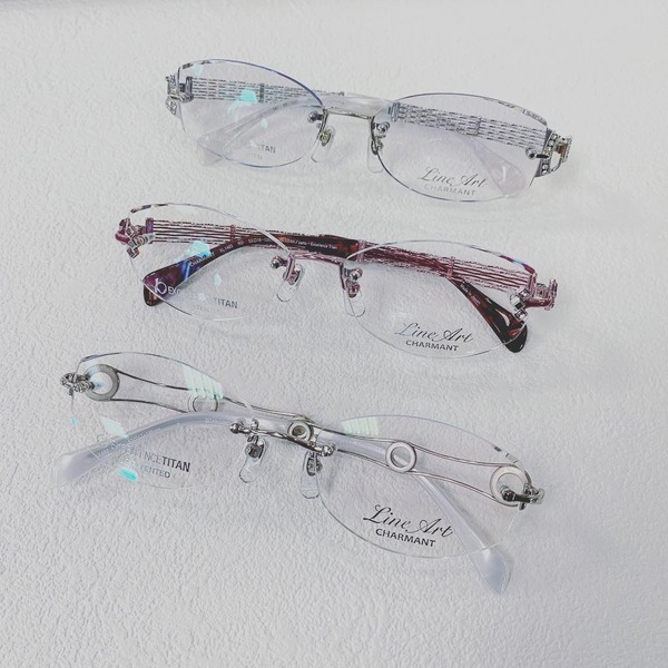 CHARMANT Line 日本製 ツーポイントメガネ チタン 最軽重 46 CHARMANT