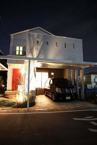 素敵なお庭の夜景