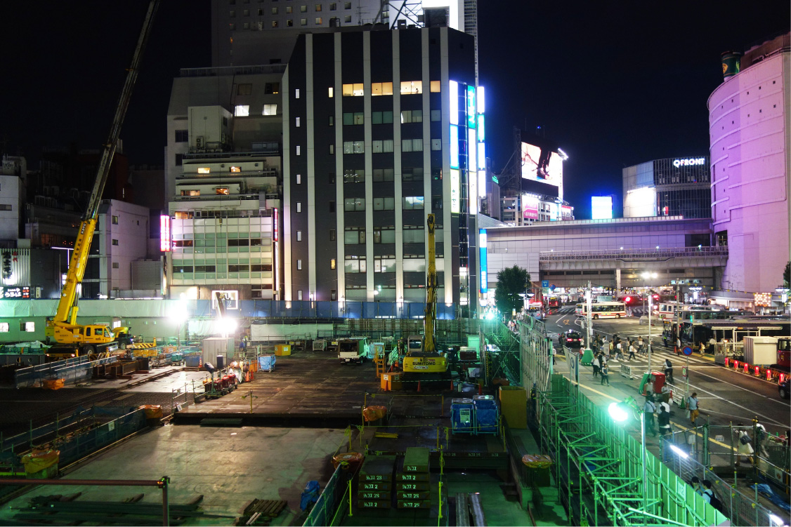 渋谷の再開発現場(撮影:中野龍三)。