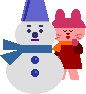 ゆきだるまとネコ