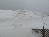 雪 右みて