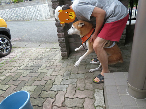 抱き上げてもらって