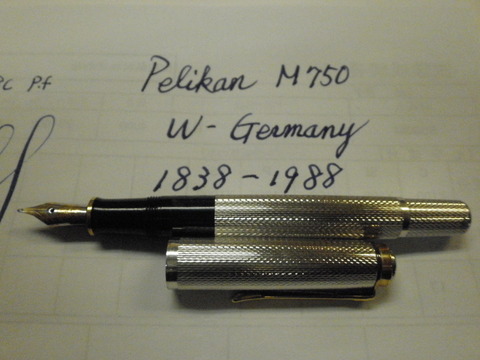 ペリカン PELIKAN 万年筆 18C M750 ヴィンテージ シルバー軸 フレックス総研だより Vol.6 PELIKAN M750 18C P.F : 万年筆おやじの備忘録