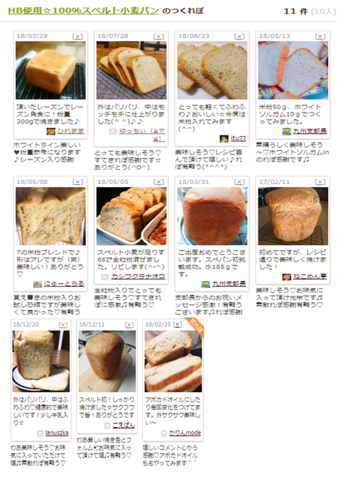 スペルト小麦食パン 話題入り つくれぽ