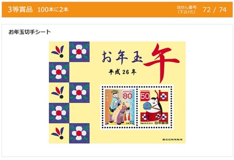 お年玉切手シート