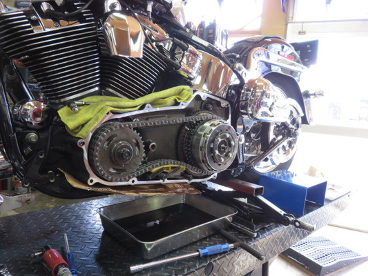 割れ無! ハーレー 純正プライマリーカバー TC88 FXST1450 ダイナ