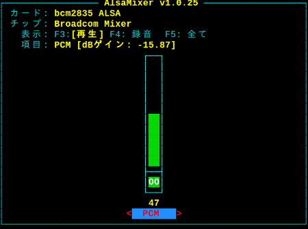 raspberry pi - run alsamixer
