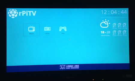 RaspberryPiTV - home screen