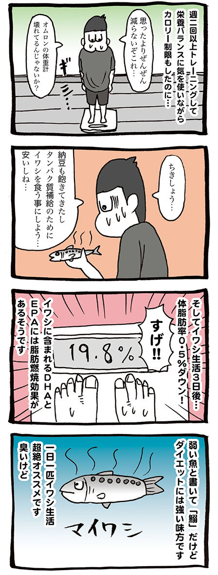 イワシに含まれるDHA、EPAは脂肪燃焼効果あり!ダイエットの強い味方です