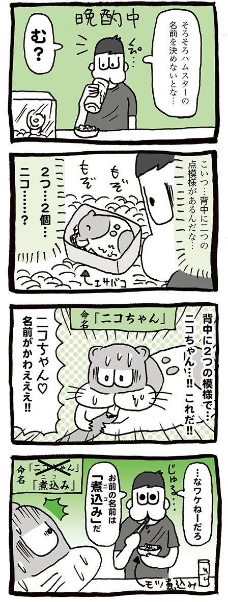 ペットのゴールデンハムスターの名前を決める漫画