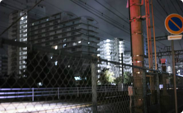 夜、町、景色