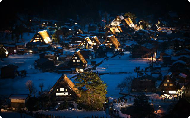 日本、映画のような話、岐阜、白川郷