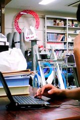 作業中の部長