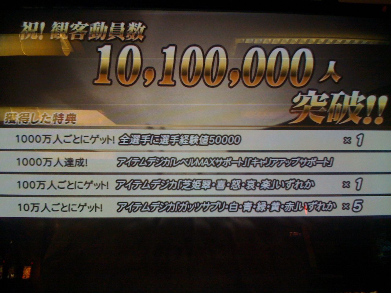 BBH2011目指せ観客動員1000万人！1000万人到達特典