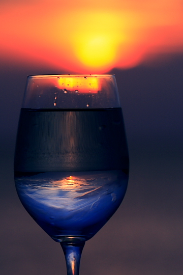 夕陽のワイングラス