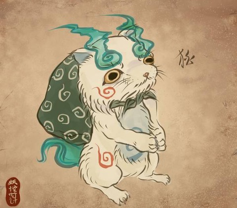 妖怪絵巻物風コマさん